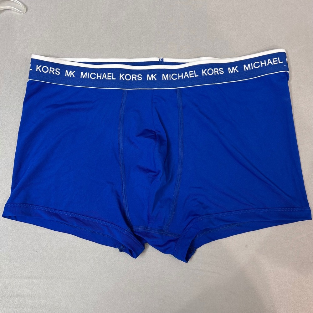 Michael Kors Mens Royal Blue Performance Microfiber Trunk Boxer Briefs Sz L NWOT